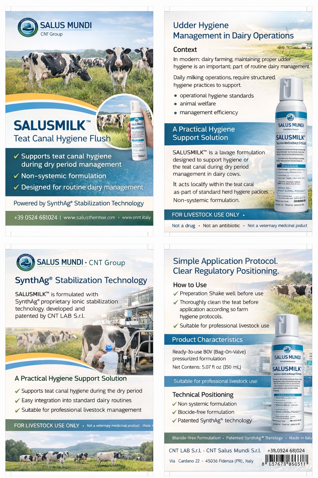 SALUSMILK™ Teat Canal Hygiene Flush – 150 ml Ready-to-Use Formula